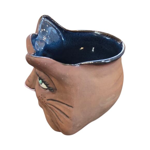 Signed Whimsical Retro Kitty Cat Vintage Mug Handmade A&A Studio Pottery Cup - Picture 6 of 11